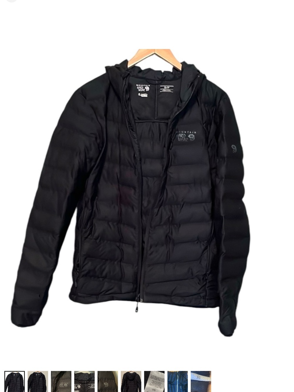Mountain Hardwear puffer full zip jacket duck down feathers, Q.Shield, black